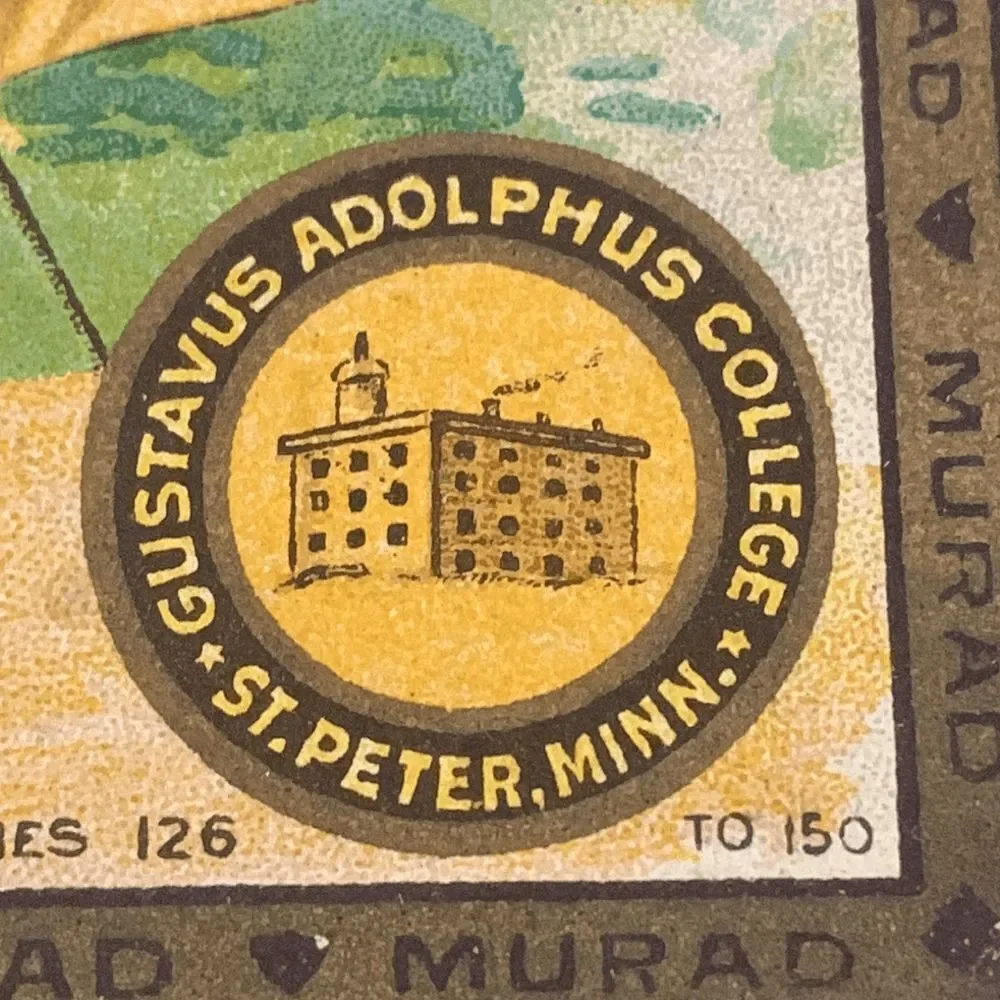 Rare 1910 Gustavus Adolphus Murad College Trading Card - Tennis Motif